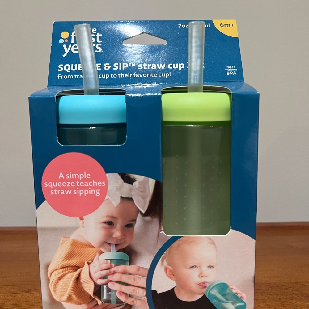 The First Years Squeeze & Sip Straw Cup Set - New